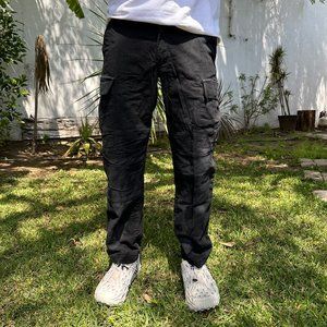 Babylon LA Black BURNING CARGO PANTS